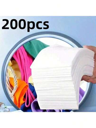 10/50/100/200pcs Color Absorbing Paper, Anti-Stain Absorbent Paper, Can Remove Clothing Stains During Washing Machine Cycle