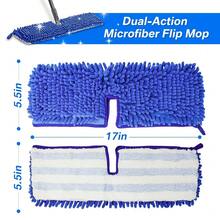Microfiber Flip Mop Refill Replacement For O Cedar Dust Mop Replace Head Chenille Dual Action Cleaning Pad Hardwood Floor Wet/Dry Mopping - 2 Pack,2Count(Packof1) - 2個(1包) - 查看 7