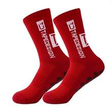 Professional Competition Soccer Socks Silicone Socks With Non-Slip Suction Cups - 紅色 - 查看 1
