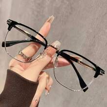 Gafas de Lectura Retro Semi-encuadernadas para Hombres con Marco de Cejas Anti-luz Azul para Personas de Mediana Edad y Ancianos 630 - Verde - Ver 7