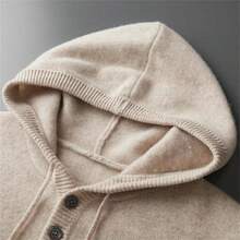 Suter casual grueso para hombre, lana merina con capucha, para otoo e invierno - CH + Gris claro9 - Ver 2
