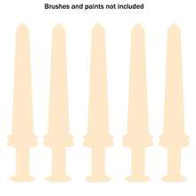 5/10pcs Unpainted Wooden Sword Blanks - DIY Craft Kits For Painting & Decorating, Miniature Wood Chip Swords For Creative Art Projects - Color Mixing - View 12