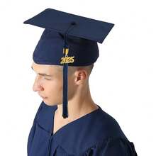 GraduationMall Matte Graduation Cap With 2025 Tassel For High Schoolsss & Bachelor,OneSize,Navy - Navy - View 3