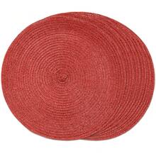 Round Braided Placemats Set Of 6 Table Mats For Dining Tables Woven Washable Non-Slip Place Mats For Decoration(Shining Red, 6pcs),ChristmasRed15inchessetof6 - ChristmasRed15inchessetof6 - View 1