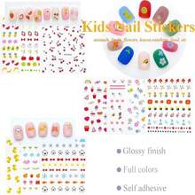 IHUKEIT 10 Sheets Cute Nail Stickers For Kids Including Animals Fruits Flowers Food Rainbow Leaves Designs Self Adhesive Nail Decals For Little Girls Women Nail Art Decoration Fun - ColorA - 查看 4
