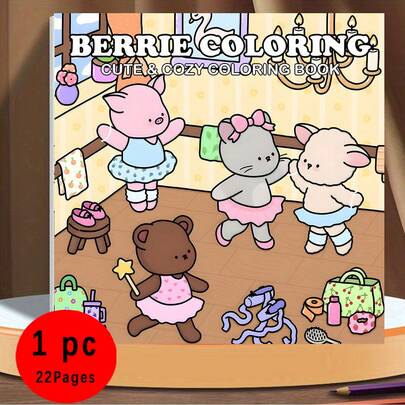 (Upgraded Luxury Version, Thickened Paper, 20.5 * 20.5cm) "Cute And Warm Coloring Book", Suitable For Couples And Families, Suitable For Parties, Valentine's Day Birthdays, And Other Holidays. Painting And Study Supplies, 22 Pages, Books, Coloring Books, Study Supplies, School, Christmas, Halloween, Birthdays, Back To School Gifts, Coloring Books, Adult, Christmas Gifts, Coloring Books