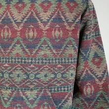 GURUNVANI - Sudadera con capucha para hombre, estilo tnico, jacquard con capucha y patrn azteca, estilo clsico, - Rojo - + CH - Ver 6