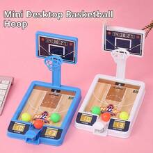 12pcs Mini Basketball Shooting Stress Relief Game, Indoor Outdoor Interactive Basketball Game, Desktop Game (Pattern Not Fixed), Random Color Delivery - Multicolor - View 3