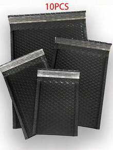 1set/10pcs Black Bubble Mailer Bag Back, To School,Christmas Gifts,Office Supplies,Enveloppe Noël,
