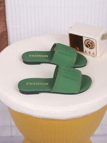 Kids' Fashionable Outdoor Slippers, Flat Summer Sandals, New Beach Shoes, Beloved By Girls - Green - View 5