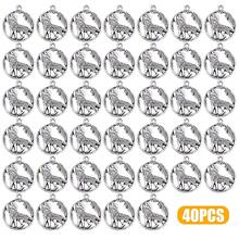 40 Pieces Antique Silver Wolf Charms Pendants Vintage Alloy Wolf Animal Dangle Pendants Craft Supplies For DIY Necklace Bracelet Keychains Jewelry MaFKing, 25 X 21 Mm,Wolf - 狼 - 查看 3