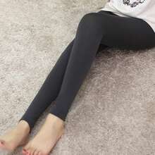 Pantys gruesos y cálidos para mujeres, medias de terciopelo perlado con pies, pantalones de una pieza para otoño e invierno, clima frío, regalo de Navidad - Negro-9 puntos - Ver 9