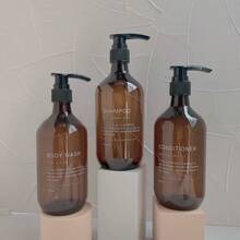 6件套分体瓶套装，3个500毫升可重复使用分装瓶+3个面霜脱毛罐