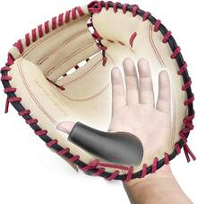 Protector de Pulgar para Receptor de béisbol, Protector de Pulgar para receptores de béisbol y softbol, ​ ​ Protector de Pulgar para Equipo de Receptor de béisbol, Ayuda para Entrenamiento - Negro - Ver 2