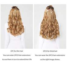 14inch 1-Pack 3/4 Full Head Curly Wave Clips In On Synthetic Hair Extensions HE008 Hair Pieces For Women 5 Clips 4.5 Oz Per Piece - Dark Chocolate Brown,DarkChocolateBrown - 深巧克力棕色 - 查看 4