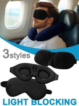 3 PCS 3D Sleeping Mask,Eyeglasses Contour Night Eye Mask,Office And School Nap Blackout Eye Mask,Traveling Supplies,Gift For Family Coworkers And Friends