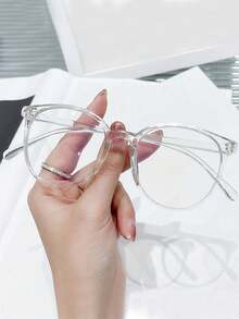 3pcs Circular Daily Multi-Functional Lightweight Non-Prescription Glasses, Can Be Worn When Looking At A Computer, Reading Or Playing With A Mobile Phone - Transparent - View 4