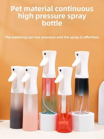 1pc High Pressure Continuous Mist Refillable Spray Bottle, 200ml/300ml Plastic Colored Sprayer, Suitable For Beauty, Skincare, Moisturizing, Travel Liquid Container