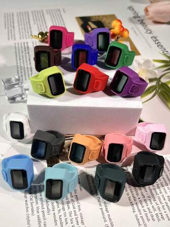 1个/5个/6个/10个/12个装多色迷你便捷指环计数器，运动风格指压式数字显示，适合户外运动、斋月，小礼物，斋月礼品