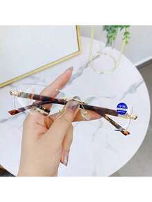 1pc New Frameless Edge-Processed Fashion +100--+400 High Definition Senior Men And Women Anti-Fatigue Presbyopia