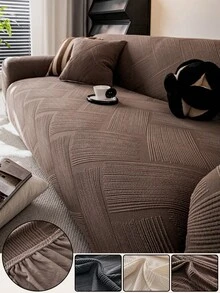 1 Vỏ bọc ghế sofa màu trơn cổ điển, độ đàn hồi cao, chống bụi và chống bẩn, bảo vệ đồ nội thất có thể giặt bằng máy/tay, phù hợp với mọi mùa, phù hợp với ghế sofa 3/4 chỗ ngồi (có nhiều kích cỡ) - màu nâu - Xem 3