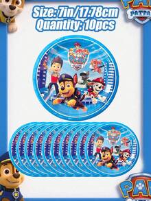 Party Decor Paw Patrol Cartoon Blue Theme Party Tableware Set (Paper Cups/Plates/Cake Dishes/Dessert Plates) - Party Supplies Disposable Party Decorations For Christmas/Birthday Celebration - Multicolor - View 14