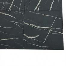 Modern Square Black Coffee Table With Marble Effect, 90 X 90 X 25 Cm – Four Drawers, Sliding Top, Maximum Load 30 Kg - Black - View 2