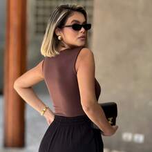 Kit 4 Blusas Feminina Regata Decote Quadrado Reto Suplex Verão Basica Lisa Moda Elegante Tendencia Blogueira