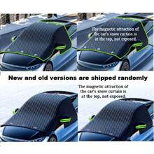 1 pieza Cubierta de parabrisas de coche de tela Oxford, anti-nieve y anti-luz solar, adecuada para todas las estaciones, a prueba de viento, cortina de nieve de coche de tela Oxford, cubierta de parabrisas de coche con adsorción magnética - Material de tela Oxford resistente, fácil de instalar, anti-escarcha y anti-UV, cubierta de ventana lateral, cierre magnético de alta resistencia, accesorio de coche de invierno.