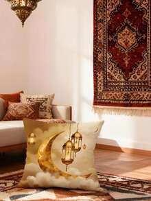 4件/1件金色月亮灯笼图案枕套，适合斋月家居装饰，可用于客厅、卧室、户外装饰、房间装饰、起居室装饰、卧室装饰（不含枕芯） - 多色(45*45cm) - 查看 7