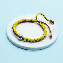 LAMIBEE - Pulsera de béisbol trenzada ajustable, regalo de joyería de béisbol con colores del equipo y tarjeta de inspiración, accesorios de béisbol para jugadores aficionados, Mediano, NO, cristal - 1 - Ver 4