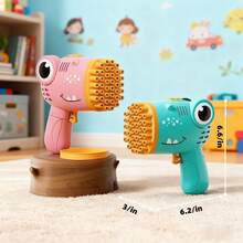One Fully Automatic Bubble Machine - Dinosaur Design, Handheld 40-Hole Automatic Bubble Gun, Made Of Plastic, Party Toy, Outdoor Entertainment, Wedding, Birthday, Holiday Gift. A Gift Toy For Boys And Girls. - Green - 40-hole Bubble Machine - View 7