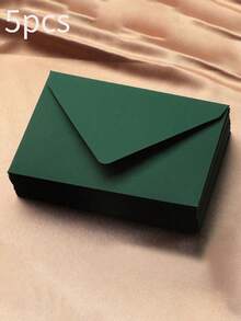 20/10/5pcs High-Quality Green Envelopes, Wedding Invitation Cards, Western Business Invitation Letters, High-End Texture, Halloween, Christmas, Party Decorations, Envelope Card Paper, High-Quality Envelopes, Gift Cards For Friends, VIP Invitation Letters, Deep Green Envelopes Back To School - Touch Filter-envelope - View 7