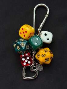 1pc Unisex Handmade Fate Dice Key Chain, Unique Subculture Y2K Style Accessory, Contrast Color Bag Decor - 多色 2 - 查看 8