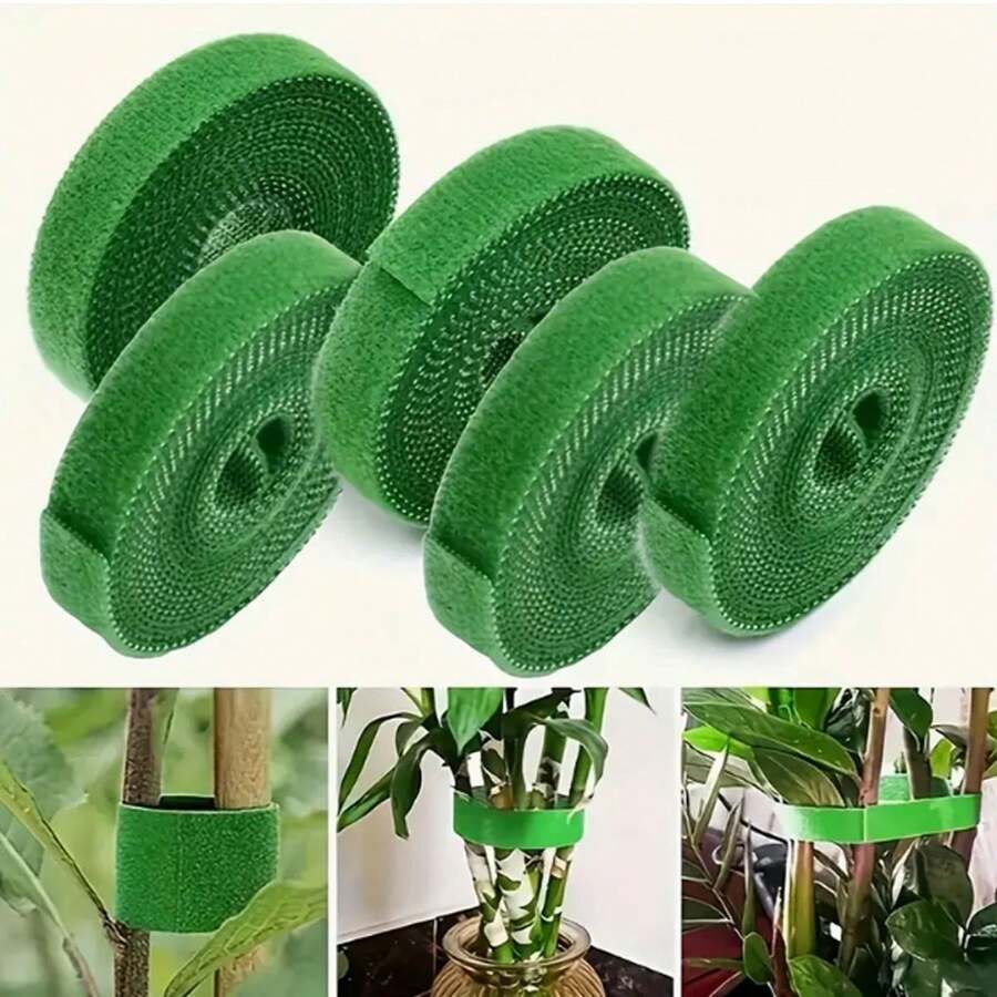 Self-Adhesive Plant Tying Tape - Stretchable Hook & Loop Garden Ties, Green Flexible Garden Supports, Plastic Tree Support Tape For Securing Plants, 393.7 Inch Length, Suitable For Vines, Stems And Cables, Multipurpose Hook & Loop Tape, Ensures Gardening Tasks, Flexible Design, Easy To Apply Tape - Mint Green - View 1