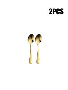 2/4/8/12件套不锈钢小勺（4.4英寸*0.9英寸），咖啡搅拌勺，甜点勺，餐具套装 - 金色 - 查看 11