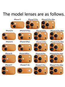 1 pieza Funda personalizada con nombre para iPhone 17, con patrón de modelo de estructura atómica, material de vidrio de titanio naranja, compatible con iPhone 17 Pro Max/16 Pro Max/15 Pro/14 Plus/13 Pro Max, accesorio adecuado para familia, amigos y parejas - Naranja - Ver 6