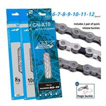 Cadena de bicicleta de 6/7/8/9/10/11/12 velocidades 10v 11v 12v 116/126L para bicicleta de montaña, piezas de bicicleta y accesorios para bicicleta de montaña, carretera y de carreras