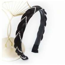 Headband 4 Strands Synthetic Hair Plaited Headband Braid Braided With Teeth Hair Band Beauty Accessory Stretch Braid Headbands Hairpiece For Women (Black Brown, Width 0.8 Inch),BlackBrown - Blackbrown - 查看 5