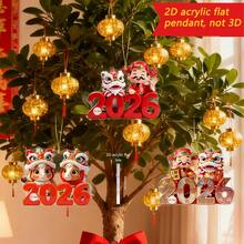 1/6 chiếc Tượng Sư Tử Múa Thần Tài Năm Mới Bằng Acrylic Treo Trang Trí Với 2026, Phụ Kiện Trang Trí 2D Cho Gương Chiếu Hậu Ô Tô, Phụ Kiện Treo Túi Và Móc Khóa, Quà Tặng Giáng Sinh Năm Mới, Trở Lại Trường Học. - Chỉ vàng nhiều màu - Xem 8