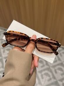 4pcs Women's Small Frame Plastic Rectangular Modern Retro Street Fashion Vacation Style Decorative Glasses Set, Couples Glasses - Multicolor - View 4