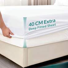 40cm Extra Deep Fitted Sheet - Soft Breathable, Wrinkle/Fade Resistant Machine Washable - Burgundy - View 9