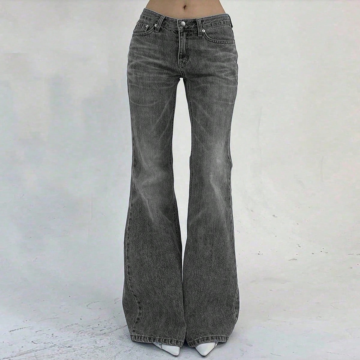 Jeans de cintura alta y ajuste delgado de moda para adolescentes