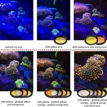 Reef Coral - Juego de lentes para cmara de acuario, 1 funda protectora el polvo, 2 clips, 8 lentes de acuario de arrecife de coral: amarillo, amarillo gradual, naranja, naranja gradual, rosa gradual, estrella+6, CPL, macro - inicial - Ver 5