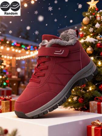  Brand Men Snow Boots Winter Shoes Waterproof Men's Boots Warm Plush Couple Shoes Outdoor Wear-Resistant Hiking Boots Male Work Ankle Boots Suitable For Areas With A Temperature Of Minus 10 Degrees Celsius