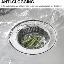 2Pcs Kitchen Sink Strainer Stainless Steel, Kitchen Sink Drain Strainer, Sink Strainers For Kitchen Sinks With Large Wide Rim 4.5" Diameter - bạc - Xem 8
