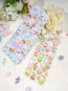 Cute Soft 3D Bubble Stickers, Can Relieve Children's Stress, Suitable For Squeezing Little Rabbits, Handmade 3D Phone Decoration Stickers - Multicolor - View 10
