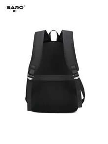 saroxi Men's Black Casual Lightweight Backpack, Portable Suitable For Travel, School, Large Capacity, Gift For Men - Black - View 9