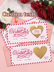 1 pièce Carte à gratter personnalisée rose-Bonne Saint-Valentin, billets de carte à gratter avec enveloppe, bon cadeau de la Saint-Valentin surprise, cadeau personnalisé, à gratter, cadeau de la Saint-Valentin unique pour mari, petit ami, femme, petite amie, cadeaux personnalisés, cadeaux de Noël personnalisés, Noël - Multicolore - Voir 6