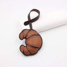 1pc Bag Charm, Fashion Brown Croissant-Shaped Leather Purse Charm,  Practical Portable Decoration Keychain Pendant - Suitable For Daily Backpack Decoration, Car Accesssories, Christmas Holiday Dressing, Perfect Gift For Friends/Best Friends, Valentine's Day, Gifts For Boyfriend - 棕色咖啡色 - 查看 3